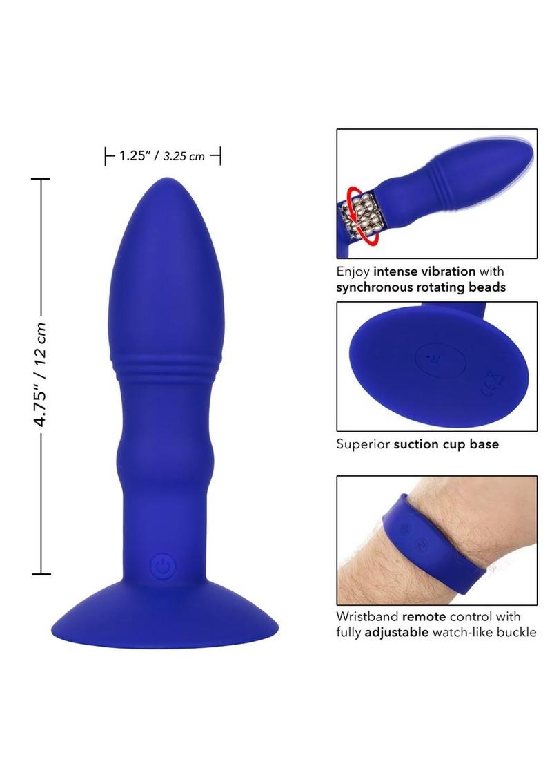 Eclipse Wristband Remote Control Silicone Rechargeable Rimming Probe - Blue