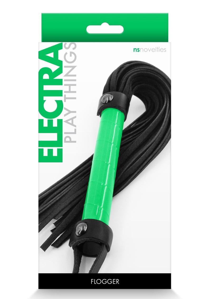 Electra Play Things Pu Leather Flogger - Green