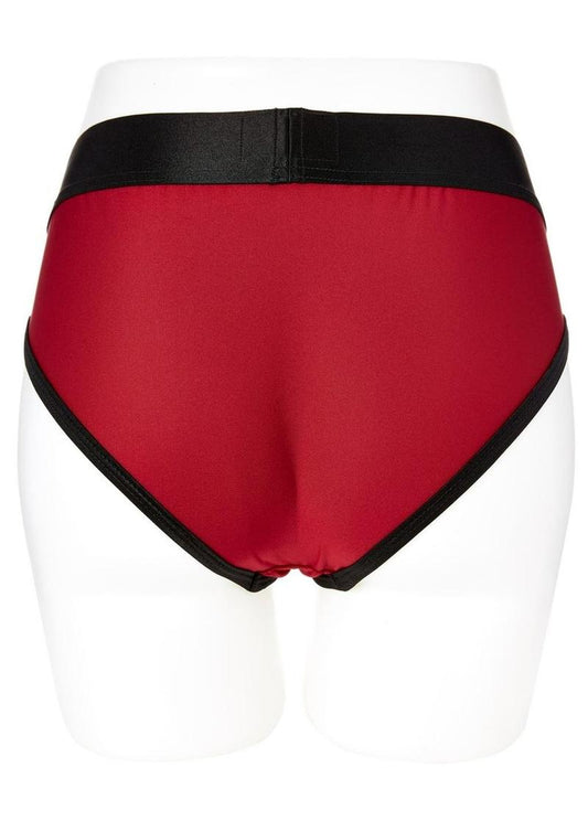 Em.Ex.. Active Harness Wear Contour Harness Briefs - 3x - Red - Large