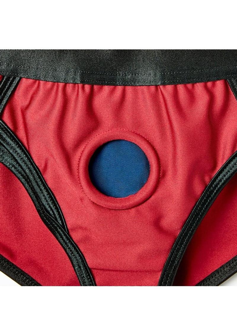 Em.Ex.. Active Harness Wear Contour Harness Briefs - Red - XSmall