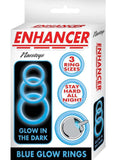 Enhancer Glow Rings Silicone Cockring - Blue/Glow In The Dark