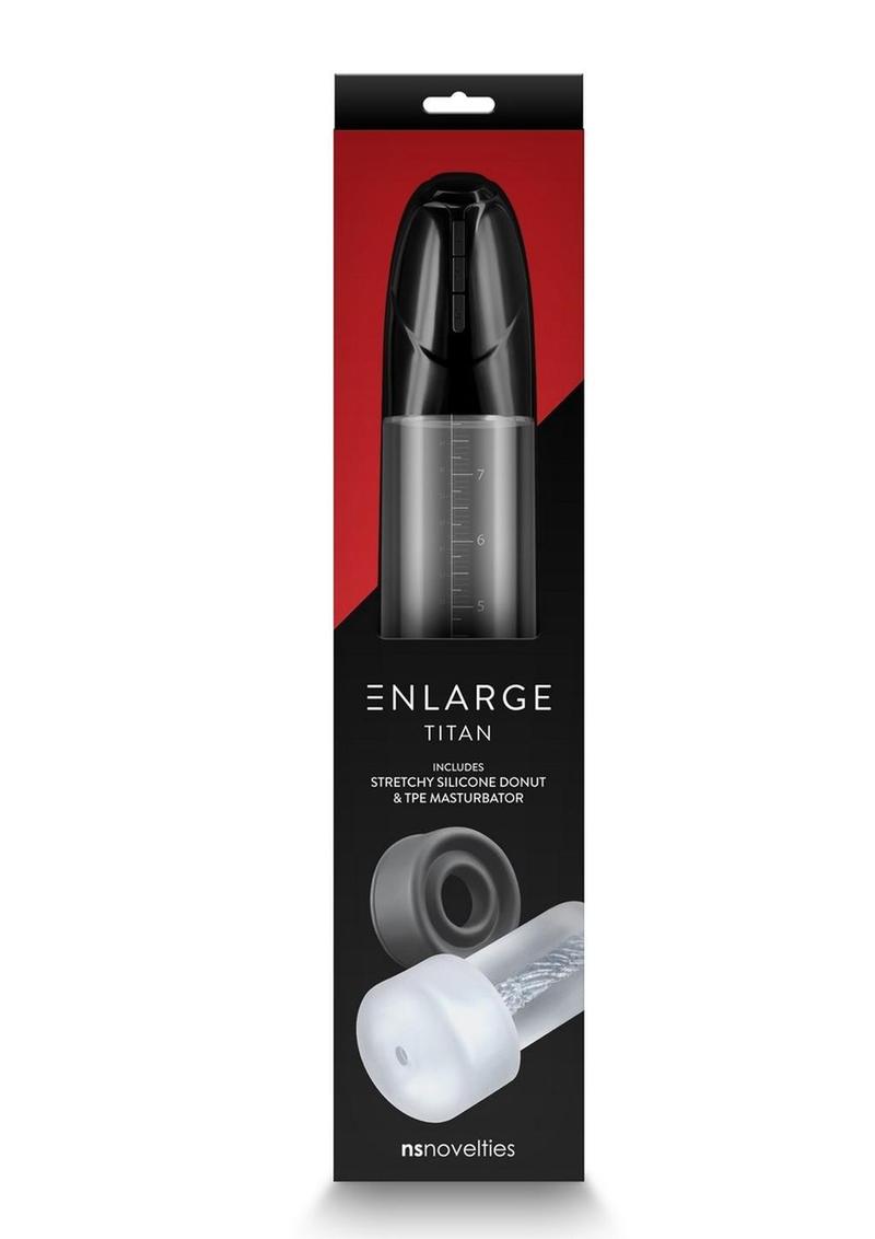 Enlarge Titan Rechargeable Penis Pump - Black/Clear