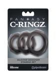 Fantasy C-Ringz Silicone Designer Stamina Cock Ring - Black - Set