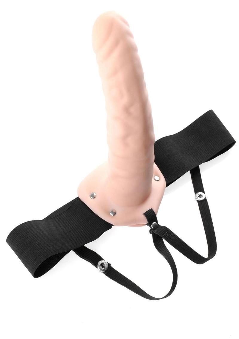 Fetish Fantasy Series Hollow Strap-On Dildo and Adjustable Harness - Vanilla - 8in