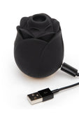 Fifty Shades Of Grey Black Rose Rechargeable Silicone Clitoral Stimulator - Black
