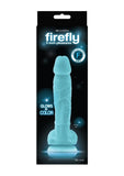 Firefly 5 Inch Pleasures Silicone Glow In The Dark Dildo - Blue/Glow In The Dark - 5in