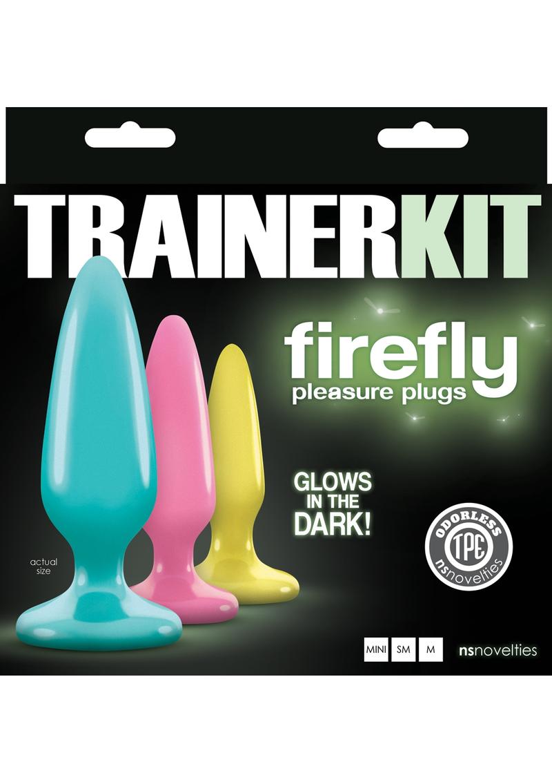 Firefly Pleasure Plug Trainer Kit Butt Plugs - Assorted Colors/Glow In The Dark