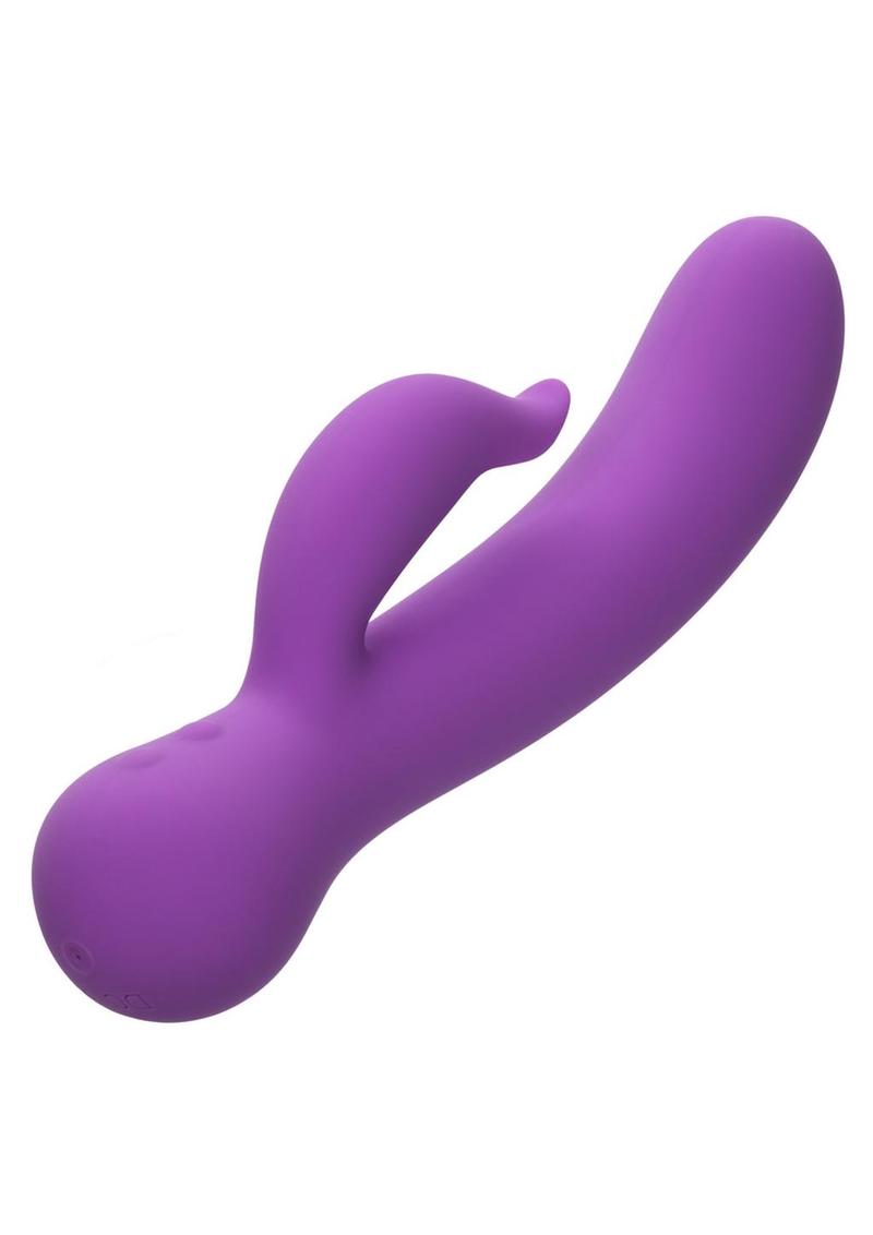 First Time Silicone Rechargeable Pleaser Dual Vibrator - Purple