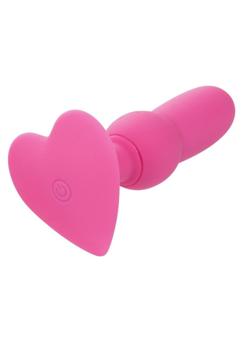 First Time Vibrating Beaded Silicone Rechargeable Probe - Pink