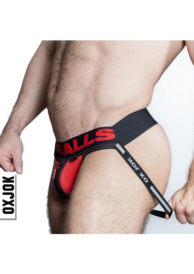 Fister 3d Rubber Fist Jock - Black/Red - XLarge