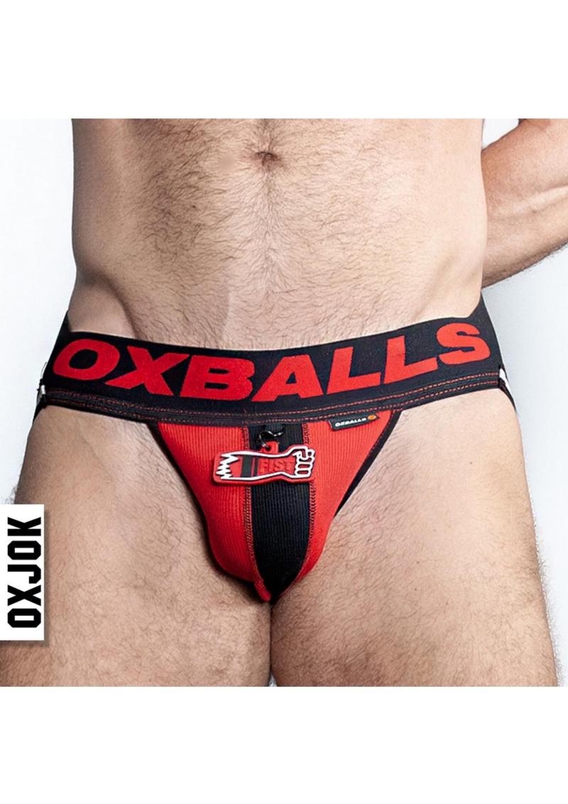 Fister 3d Rubber Fist Jock - Black/Red - XXLarge