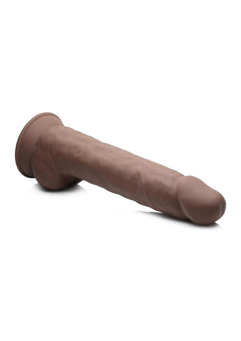 Fleshstixxx Dual Density Silicone Bendable Dong with Balls - Chocolate - 10in