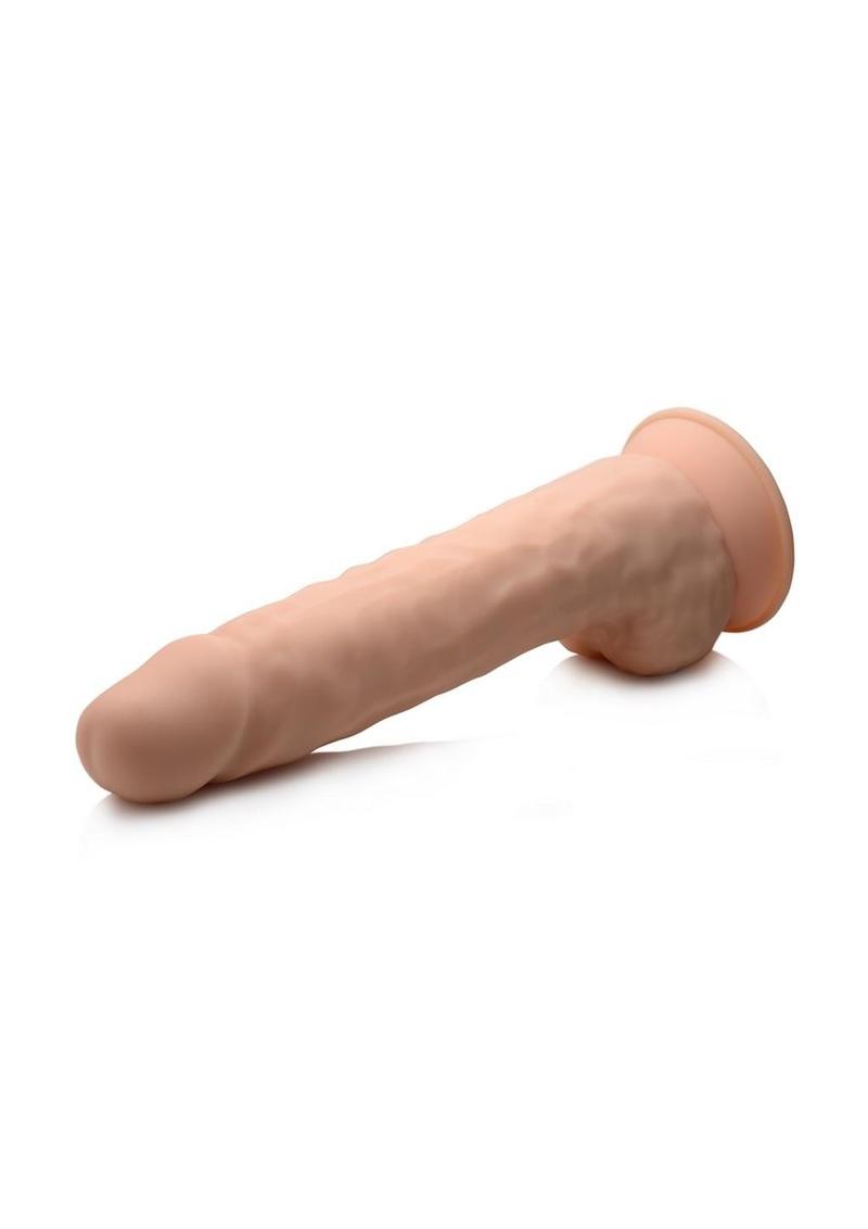 Fleshstixxx Dual Density Silicone Bendable Dong with Balls - Vanilla - 10in