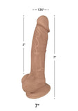 Fleshstixxx Dual Density Silicone Bendable Dong with Balls - Caramel - 7in