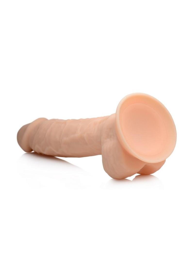 Fleshstixxx Dual Density Silicone Bendable Dong with Balls - Vanilla - 8.5in