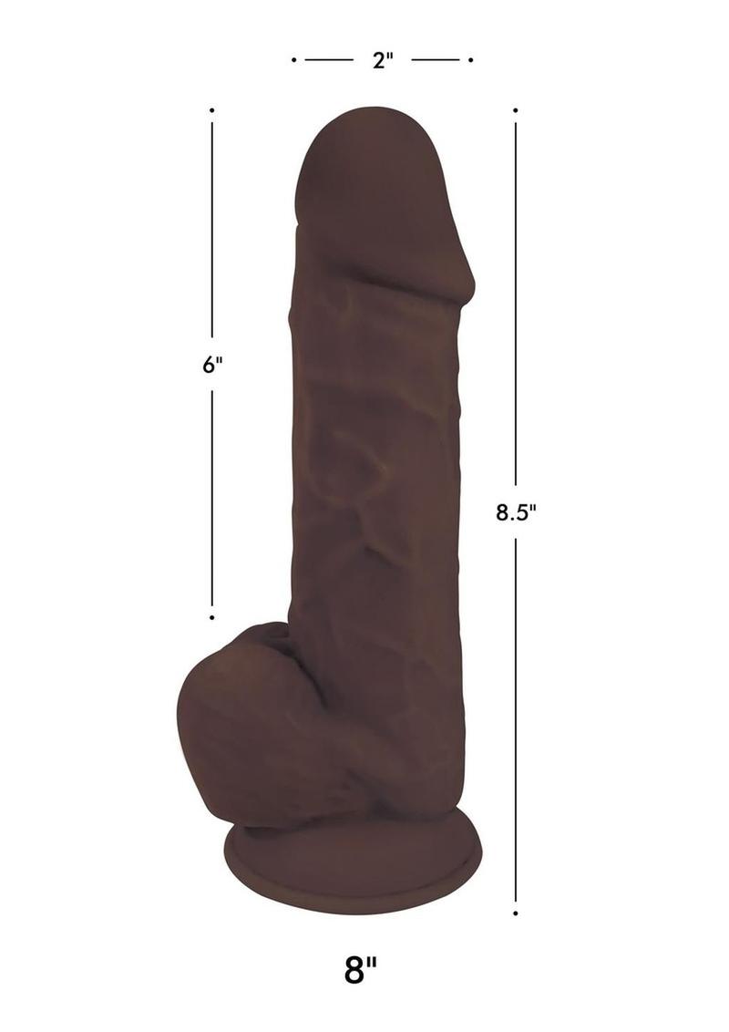 Fleshstixxx Dual Density Silicone Bendable Dong with Balls - Chocolate - 8in