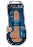 Fleshstixxx Dual Density Silicone Bendable Dong with Balls - Caramel - 9in