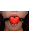 Frisky Heart Beat Silicone Heart Shaped Mouth Gag - Red