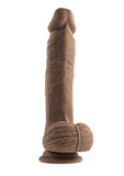 Full Monty Silicone Rechargeable Realistic Dildo with Remote - Chocolate - 9in