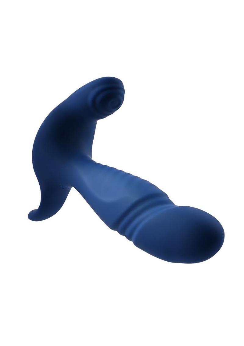 Gender X True Blue Rechargeable Silicone Thrusting Anal Vibrator - Blue