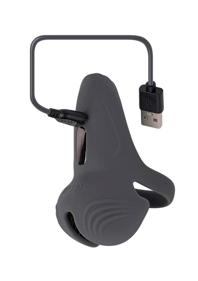 Gender X Undercarriage Rechargeable Silicone Cock Ring - Gray/Grey