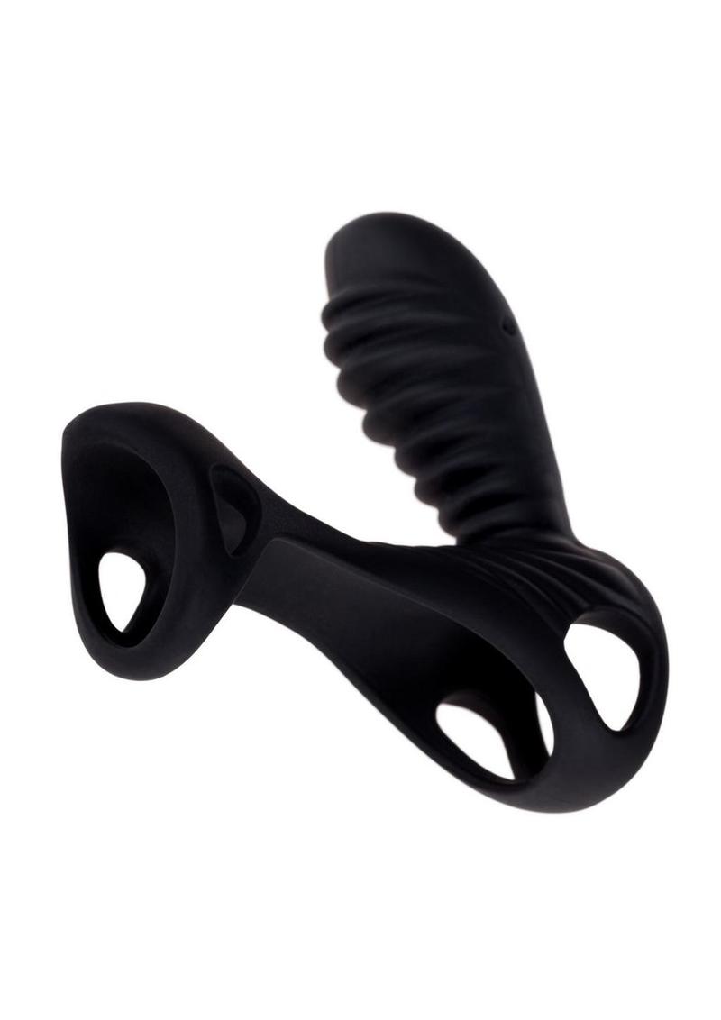 Gladiator F Rechargeable Silicone Couples Cock Ring - Black