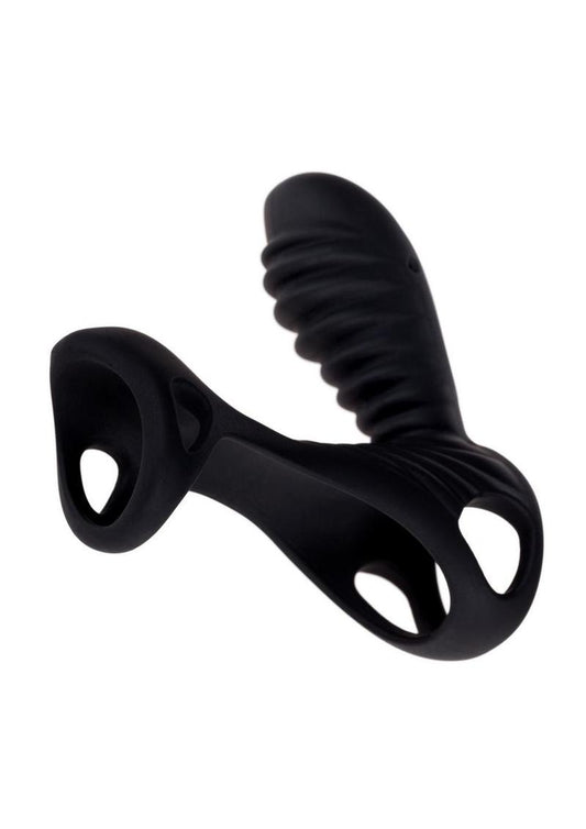 Gladiator F Rechargeable Silicone Couples Cock Ring - Black