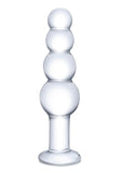 Glas Beaded Glass Butt Plug - Clear - 7.25in