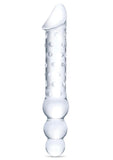 Glas Double Ended Glas Dildo with Anal Beads