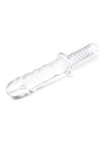 Glas Girthy Glass Cock Double Ended with Handle - Clear - 11in