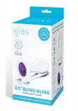 Glas Jewel Anal Plug - Clear/Purple