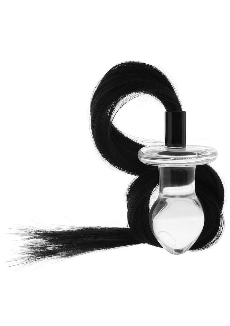 Glas Stallion Butt Plug - Black/Clear