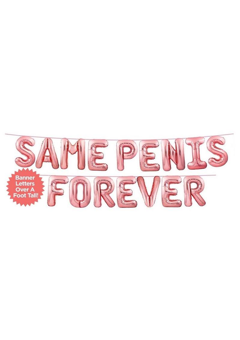 Glitterati Same Penis Balloon Banner - Black/Rose Gold