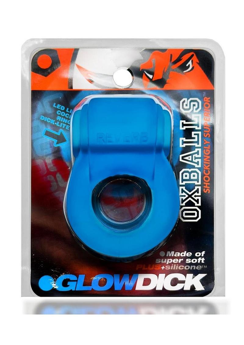 Glowdick Silicone Cockring with Led - Blue Ice - Blue