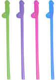 Glowing Naughty Straws - Assorted Colors/Glow In The Dark - 8 Per Pack