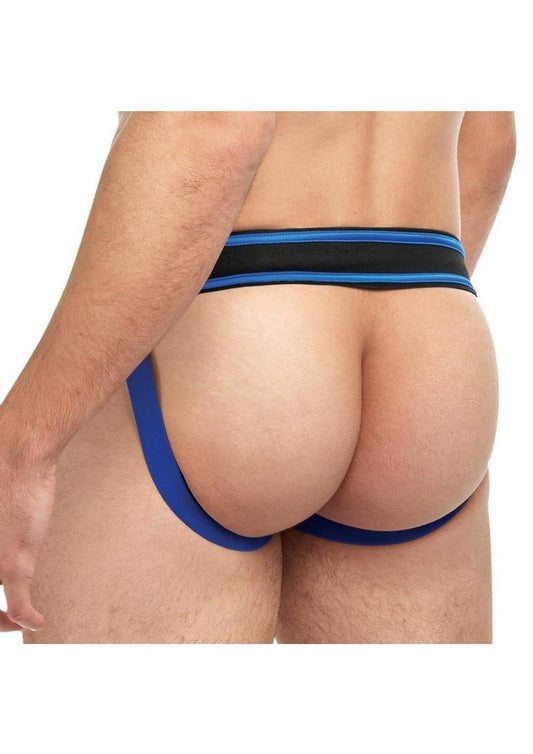 Goal Line Lace-Up Jockstrap - Blue - Medium/Small