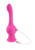 Gyro Vibe Rechargeable Silicone Vibrator with Suction Cup - Pink