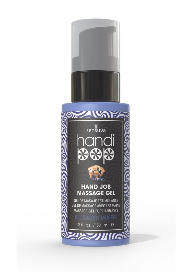 Handipop Edible Hand Job Massage Gel Blueberry Muffin - 2oz