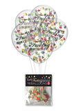 Happy F'n Birthday Confetti Balloons - Multicolor - 5 Per Pack