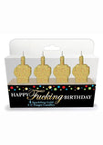 Happy F'n Birthday Fu Candles - Gold - 4 Per Set