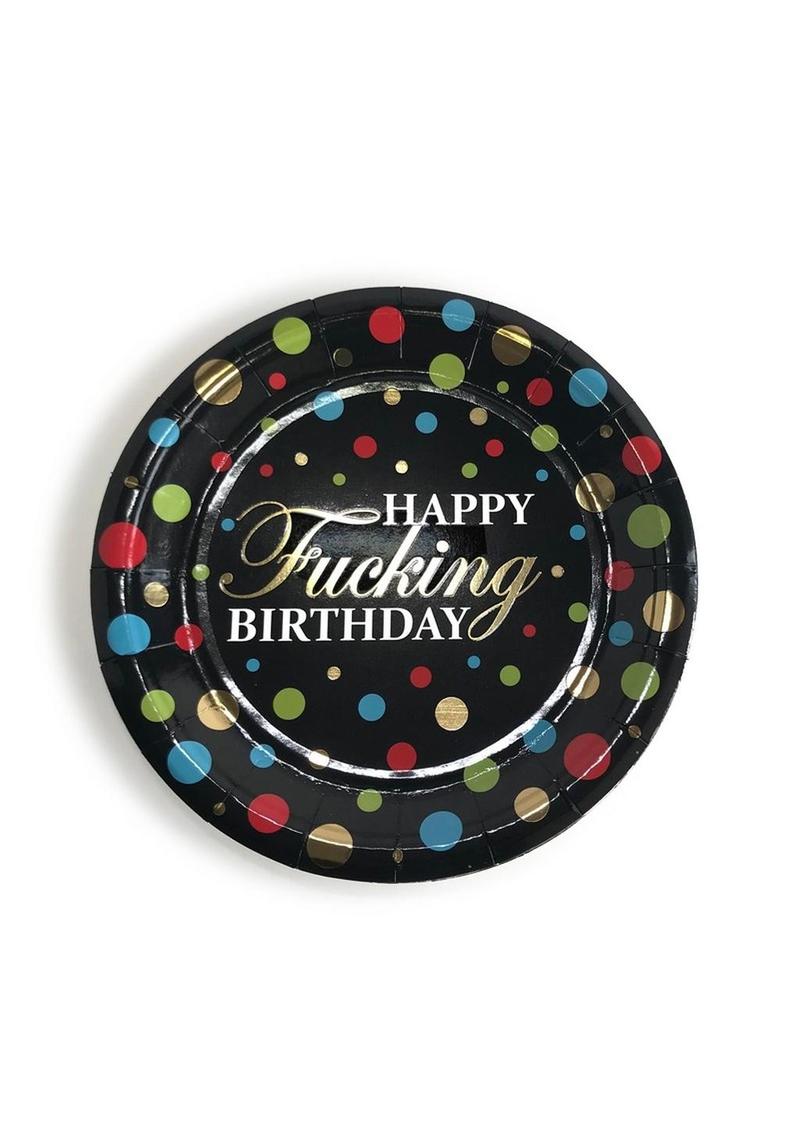 Happy F'n Birthday Plates - Multicolor - 8 Per Pack