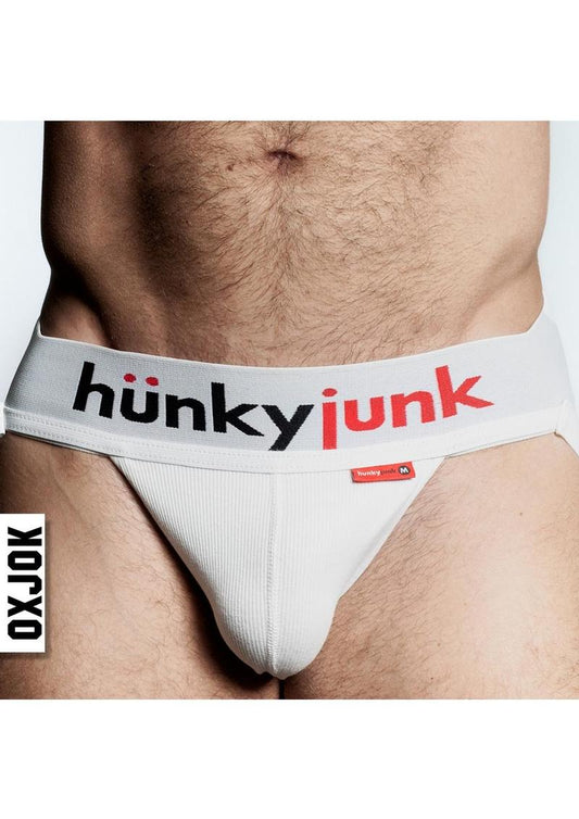 Hunker Comfy Pouch Slider-Strap Jock - White Snow - Small