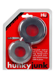 Hunkyjunk Cog Silicone Cock Ring - Assorted Colors/Black/Gray - 2 Pack