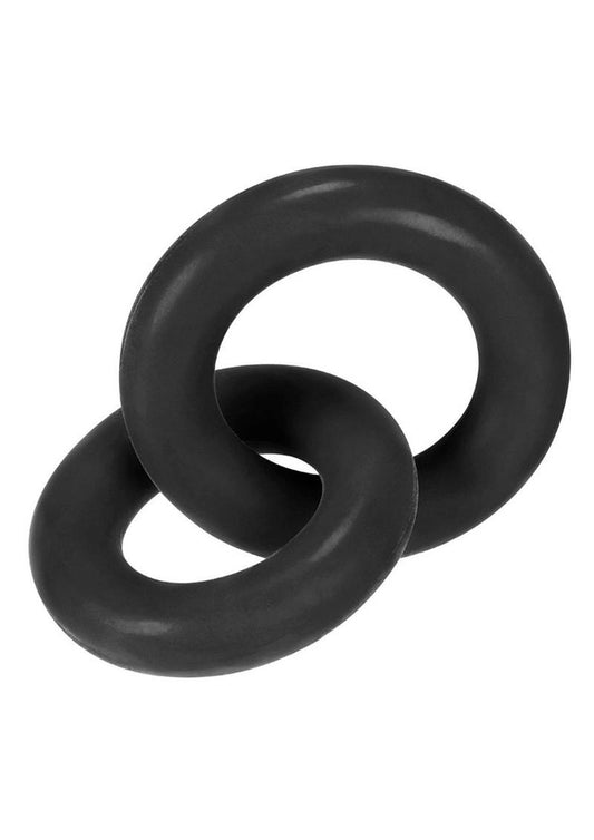 Hunkyjunk Duo Silicone Double Cock Ring - Black