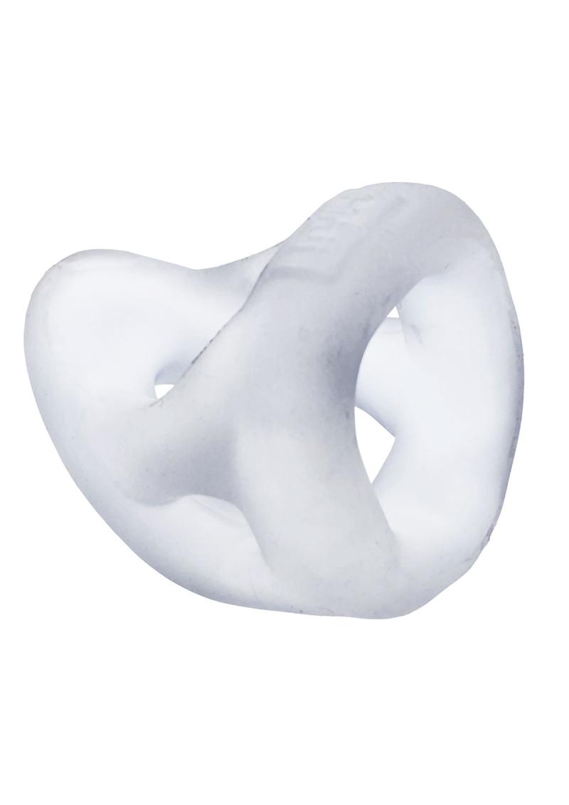 Hunkyjunk Slingshot Silicone 3 Ring Teardrop Cock Ring - Clear/Clear Ice