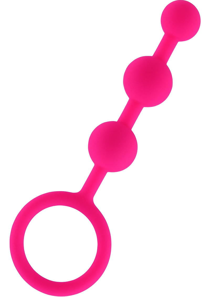 Hustler Silicone Anal Beads 3 Balls - Pink - 5.5in