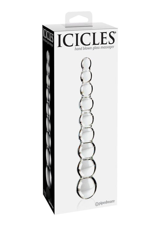 Icicles No. 2 Beaded Glass Anal Probe - Clear