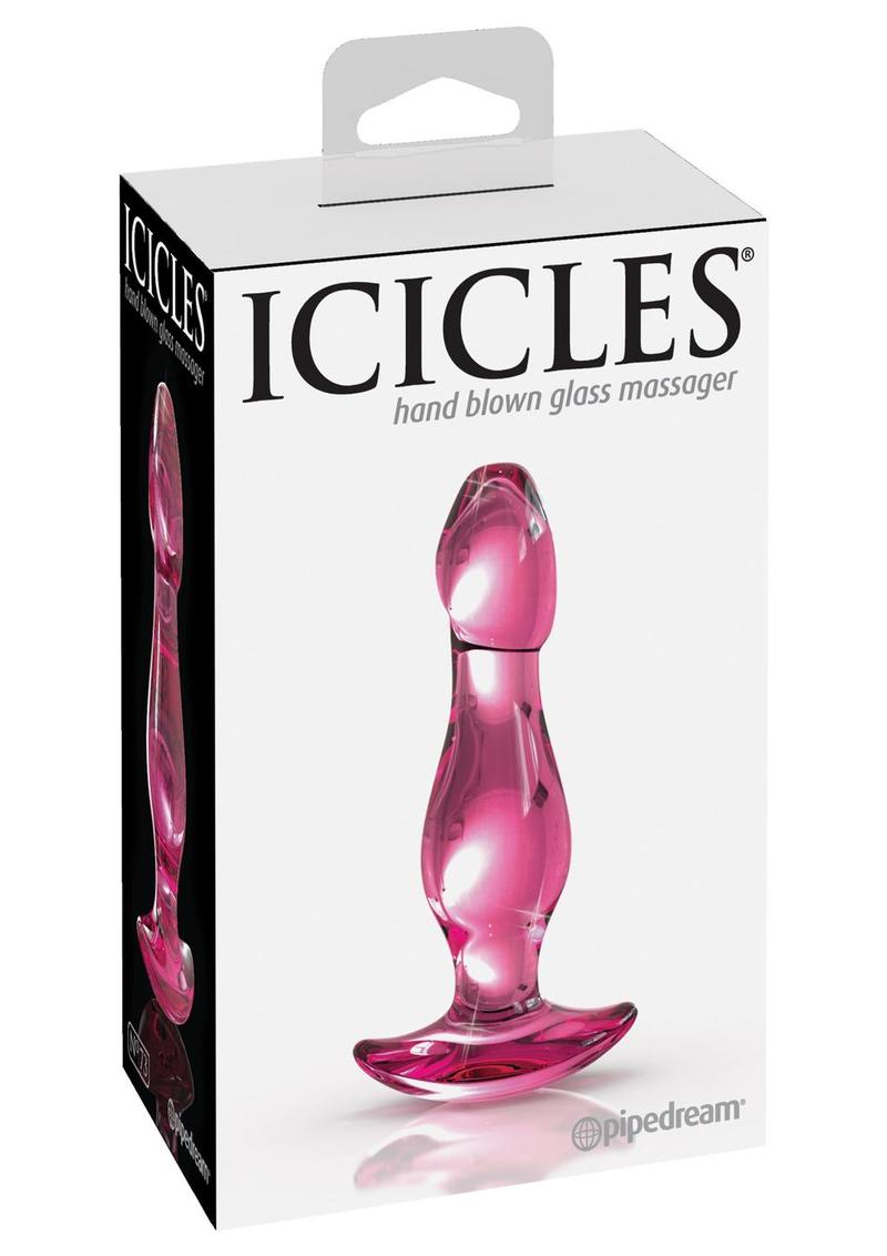 Icicles No 73 Beaded Glass Anal Plug - Pink