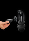 Icicles No. 84 Rechargeable Glass P-Spot Plug with Remote Control - Black