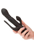 III Triple Euphoria Rechargeable Silicone Stimulating Vibrator - Black